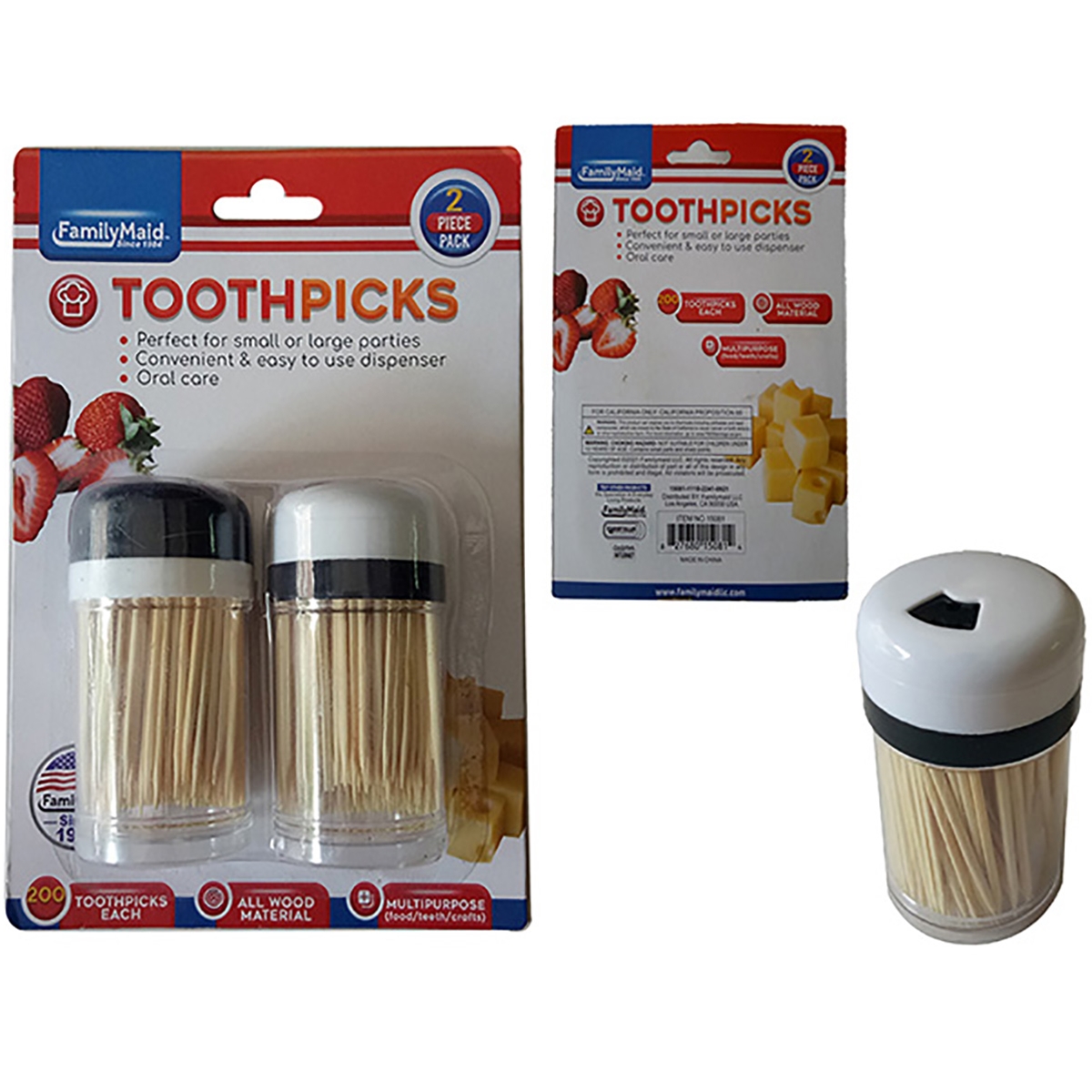 2PK TOOTHPICKS 200PC/PACK (96/C) | AJ Wholesale Distributors, Inc.