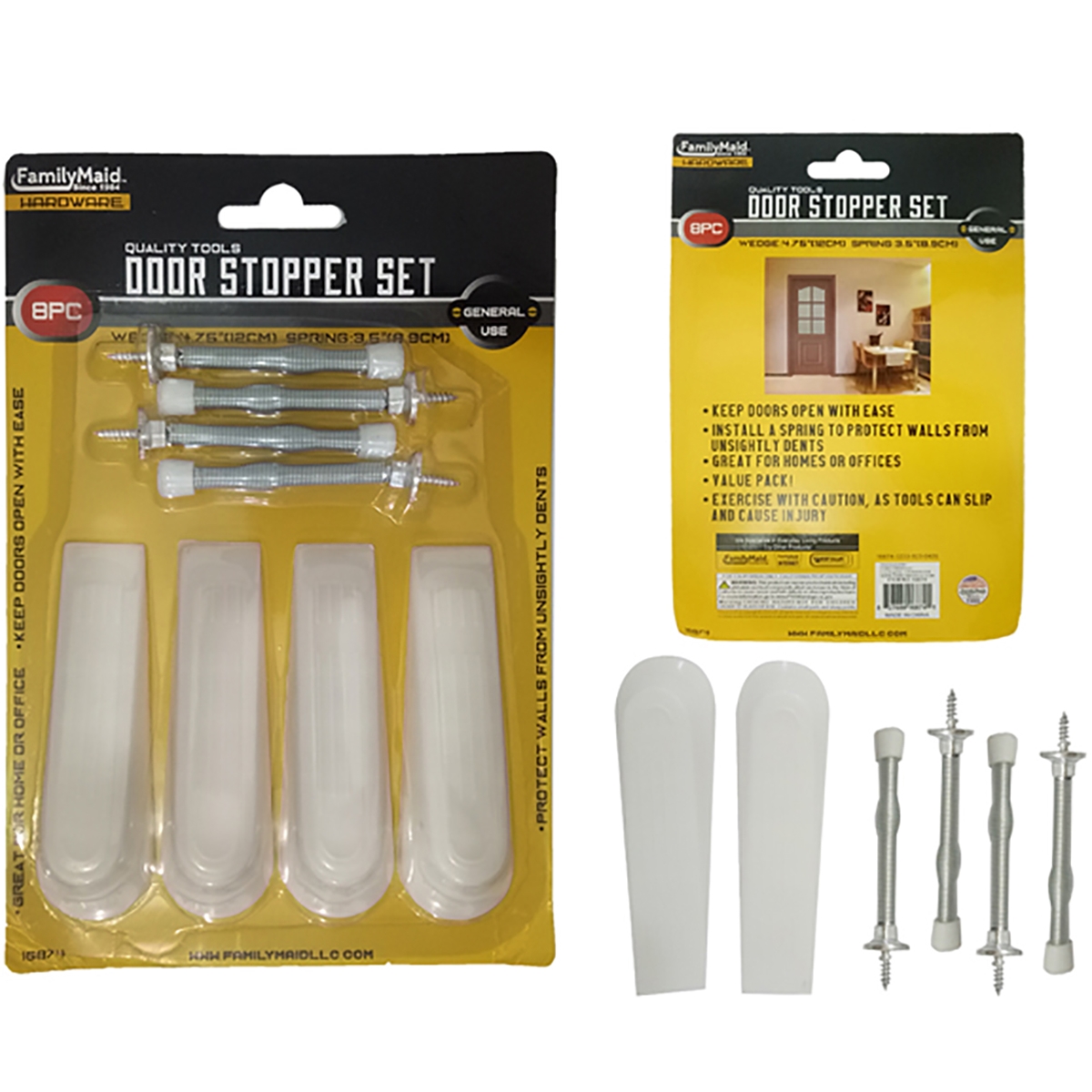 8PC DOOR STOPPER SET WHITE 96/C | AJ Wholesale Distributors, Inc.