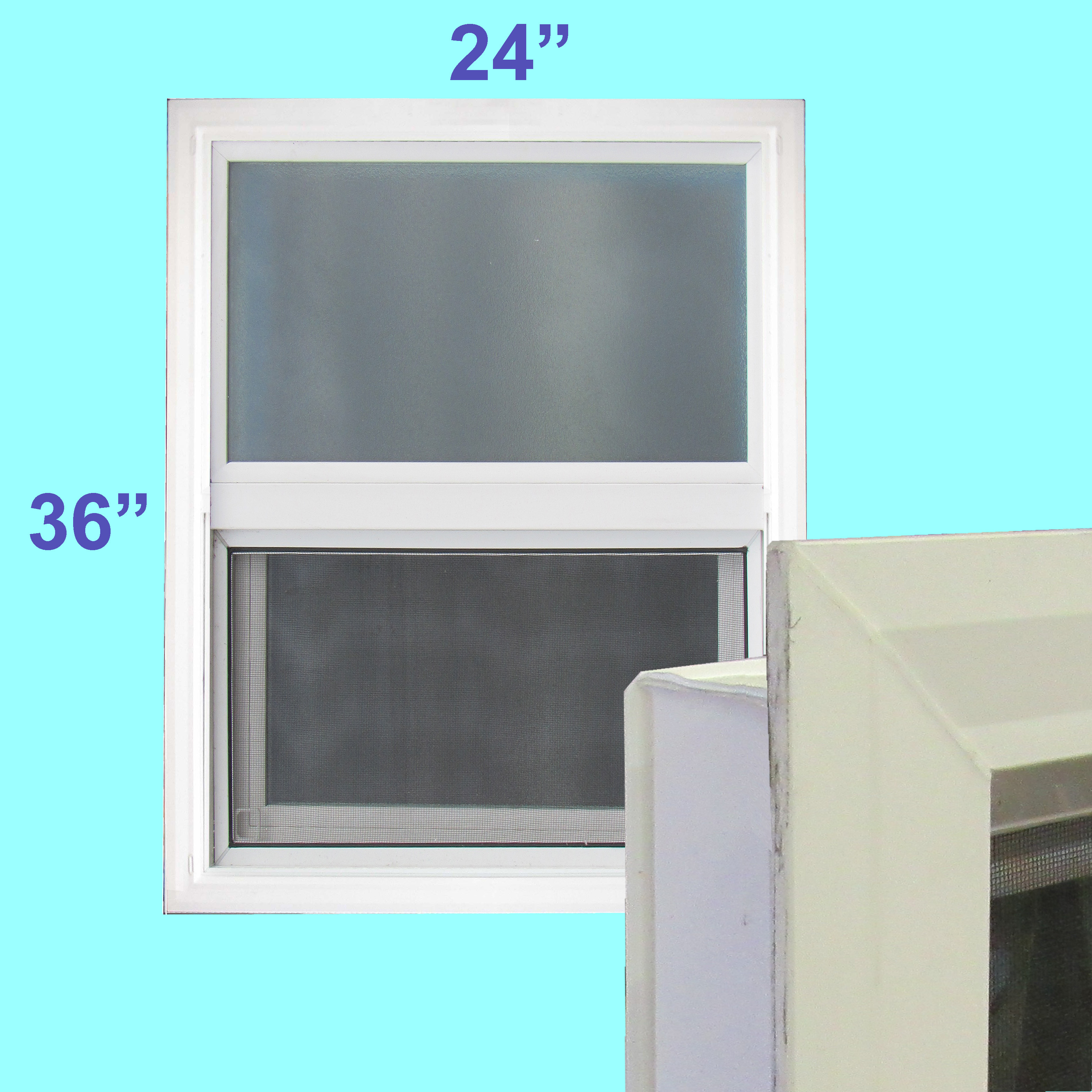 24X36 RETROFIT OBSCURE GLASS NO GRID LOWE3 SINGLE HUNG | AJ Wholesale ...