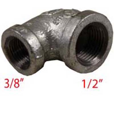 1/2X3/8 GALV 90DEG RED ELBOW | AJ Wholesale Distributors, Inc.